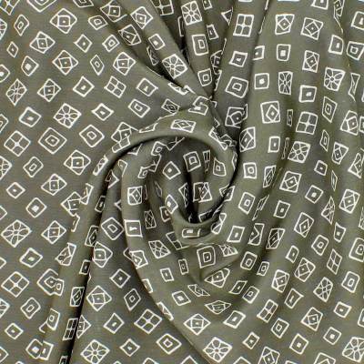 Printed viscose fabric - khaki