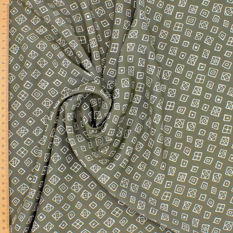 Printed viscose fabric - khaki