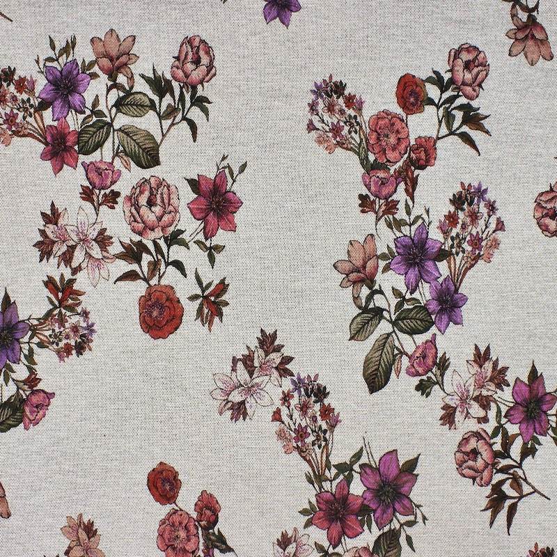 Floral jersey fabric - grey