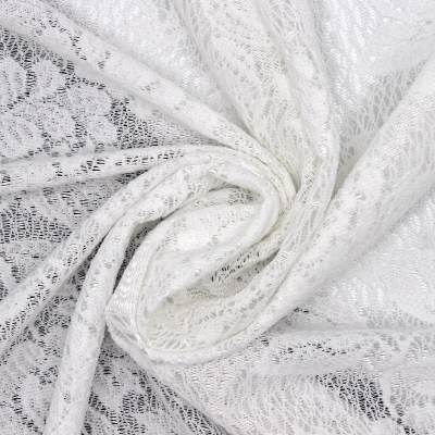 Tissu dentelle extensible - blanc