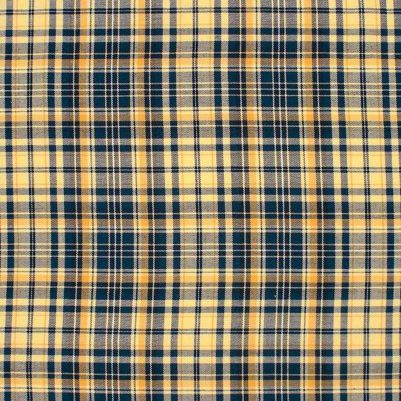 Twill coton à carreaux - marine et jaune