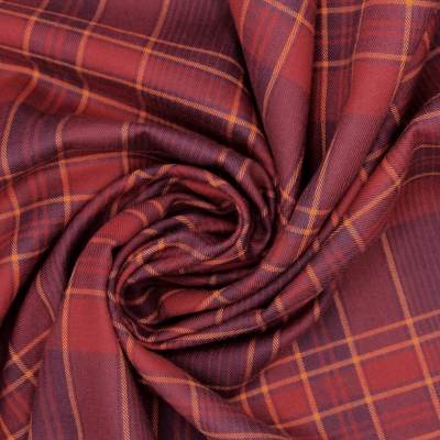 Checked brushed cotton fabric - red