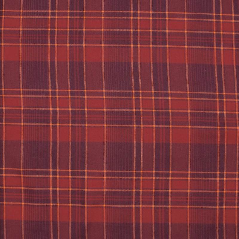 Checked brushed cotton fabric - red