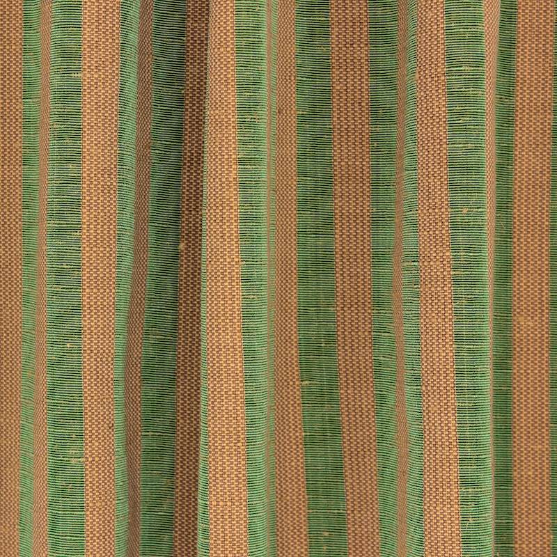 Cloth of 3 m striped upholstery fabric - green and beige