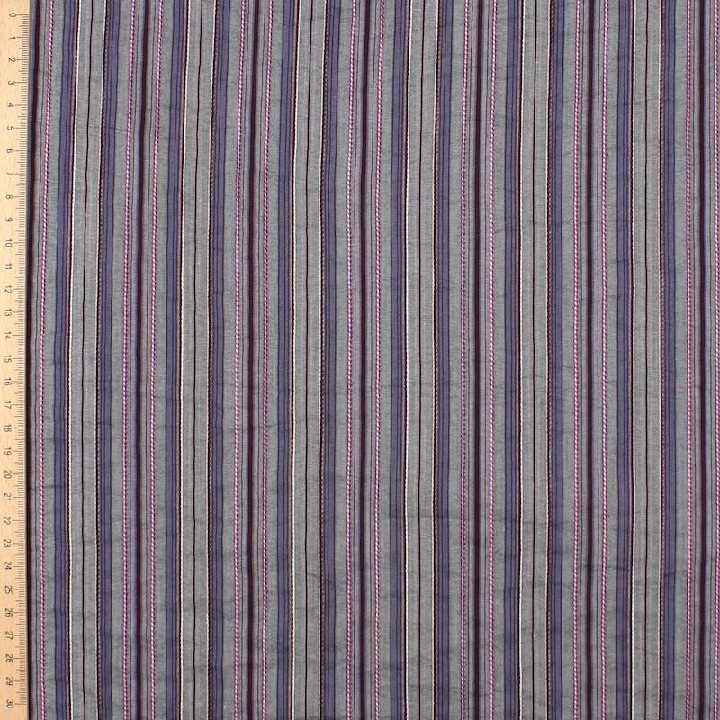 Extensible fabric with stripes - grey