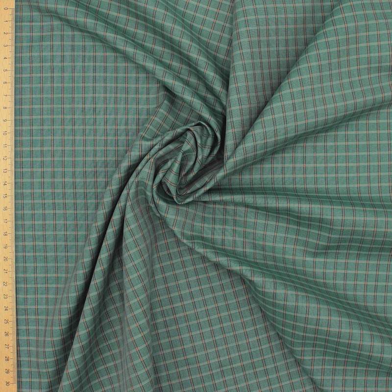 Tissu 100% coton à carreaux - vert