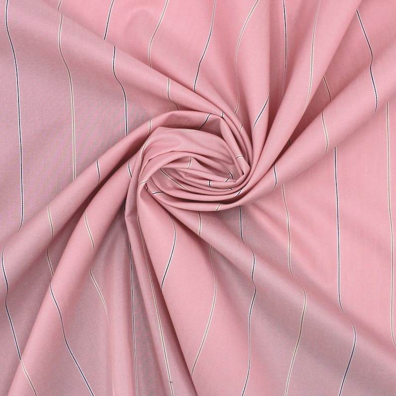 100% cotton striped fabric - pink