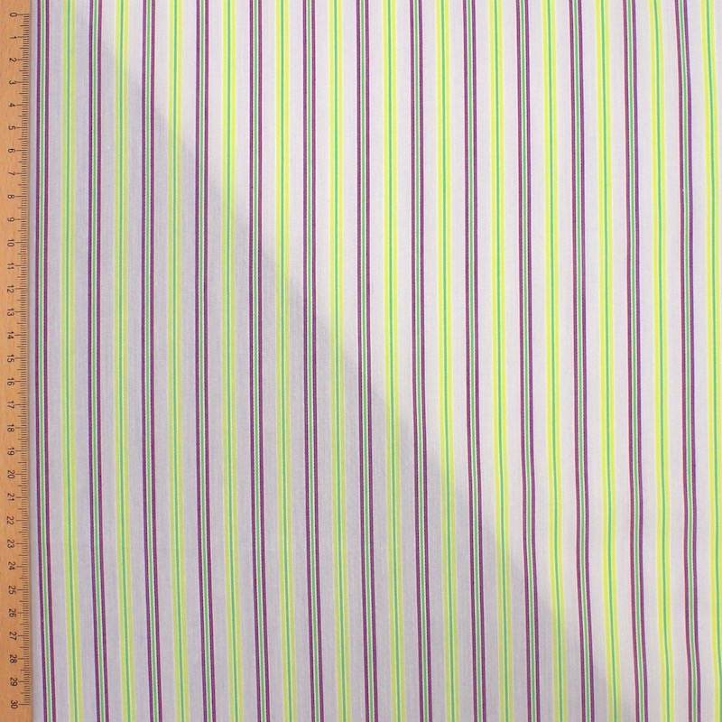 Tissu 100% coton à rayures - multicolore