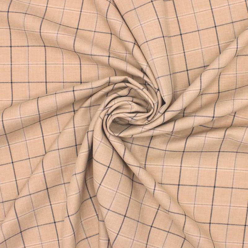 Tissu 100% coton à rayures - beige