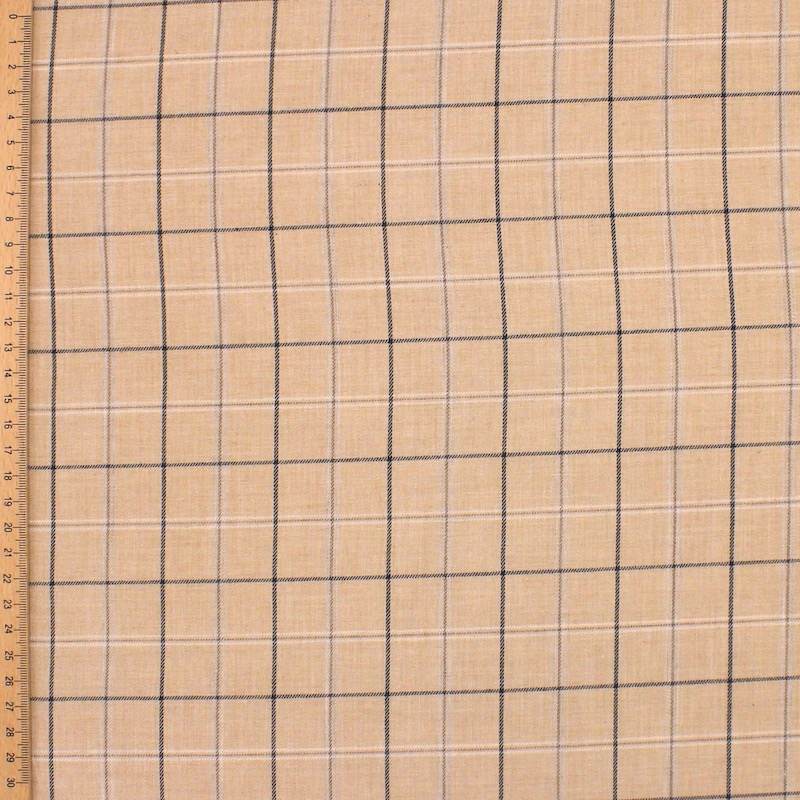 Tissu 100% coton à rayures - beige