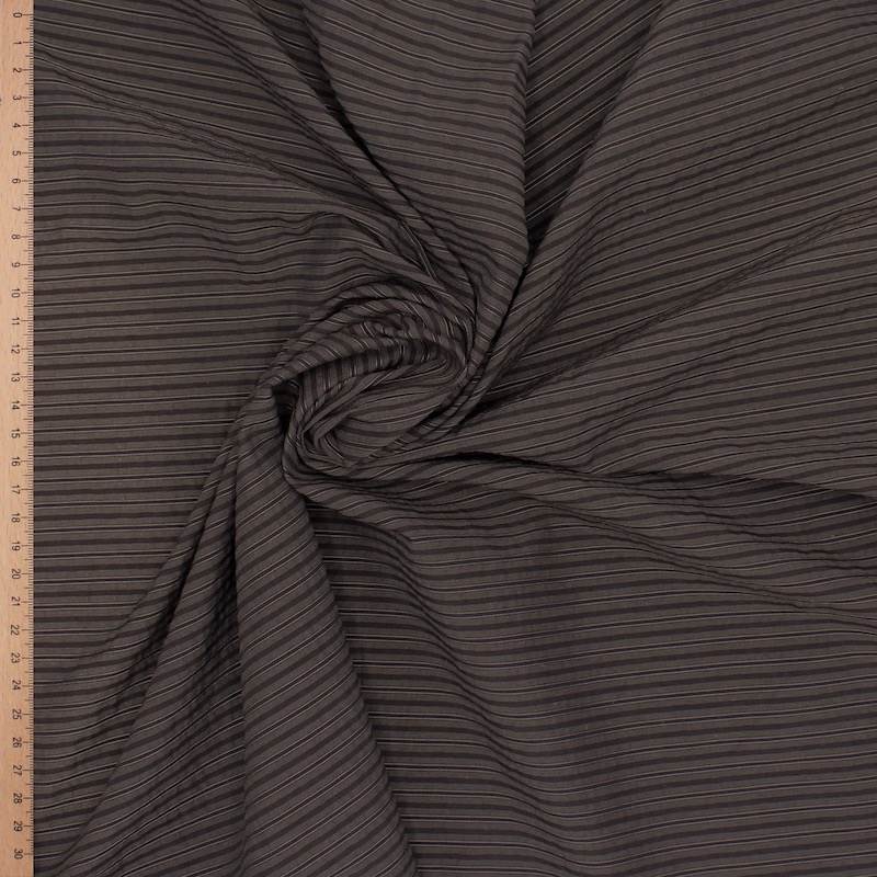 Striped jacquard fabric -black and taupe