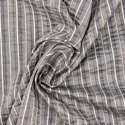 Extensible fabric with stripes - grey