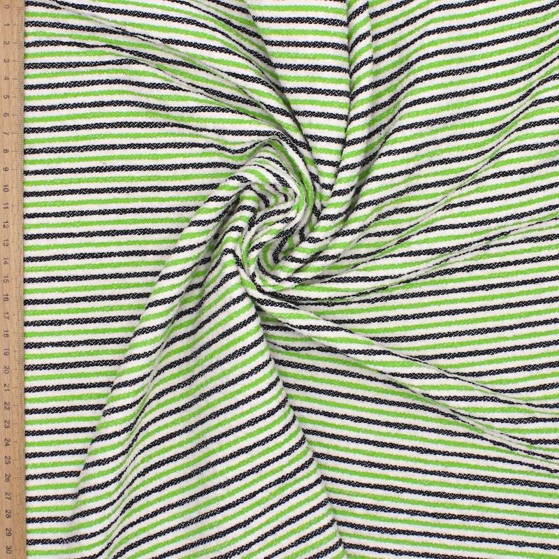 Striped cotton jacquard fabric - green 