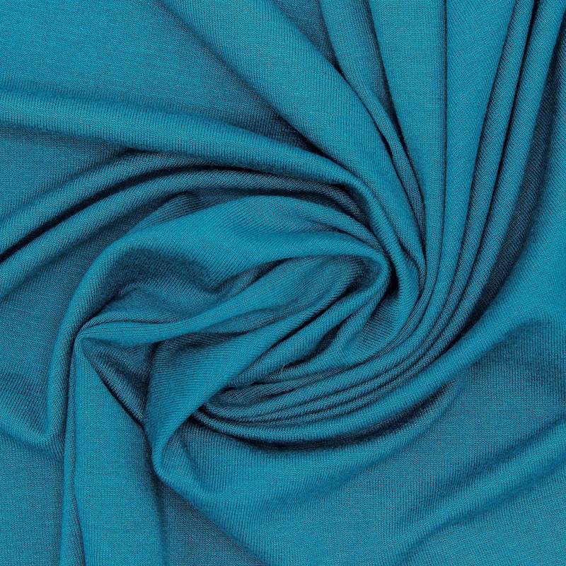 Plain viscose jersey fabric - peacock blue
