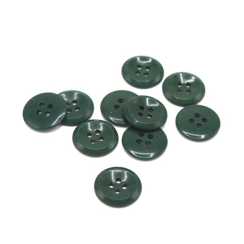 Lot de 10 boutons fantaisie vert bouteille