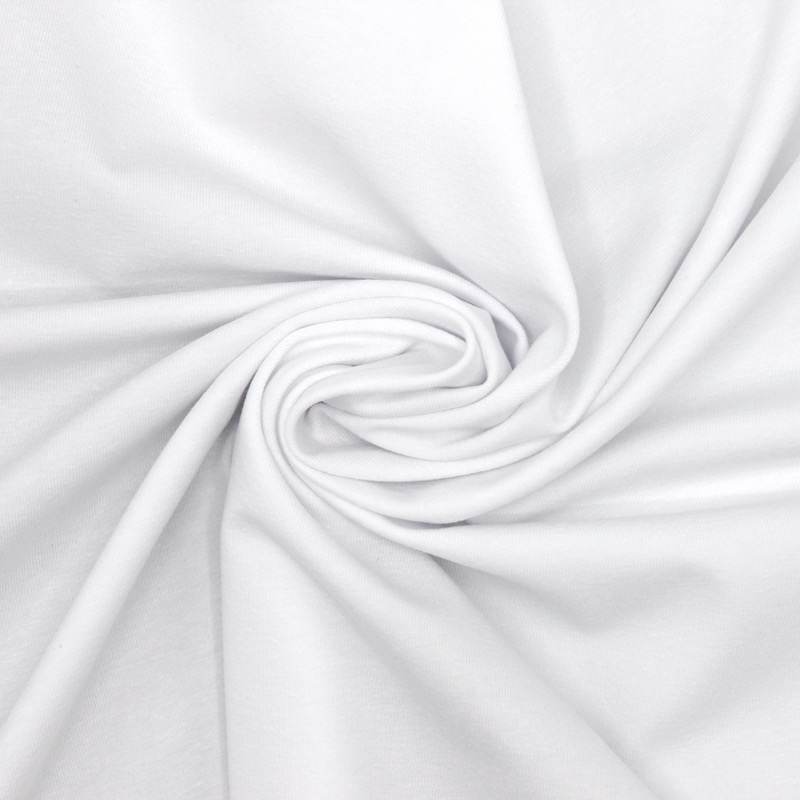 Plain cotton jersey fabric - white