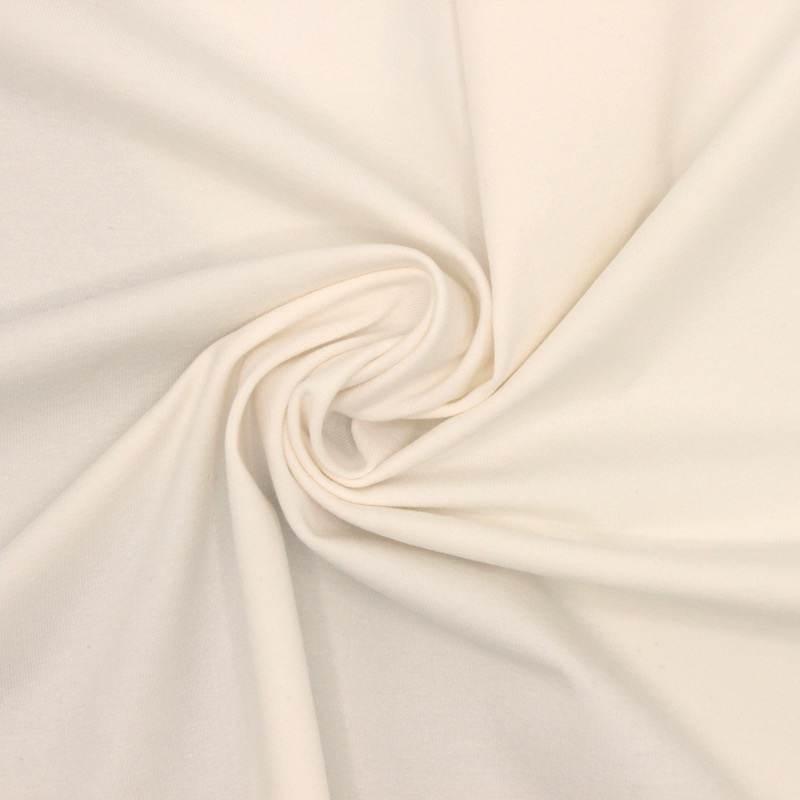 Plain cotton jersey fabric - off-white