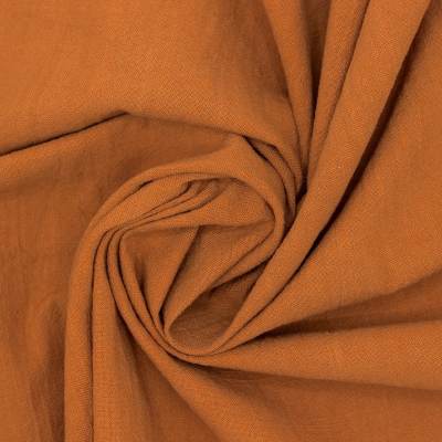 Crushed cotton fabric - rust colour