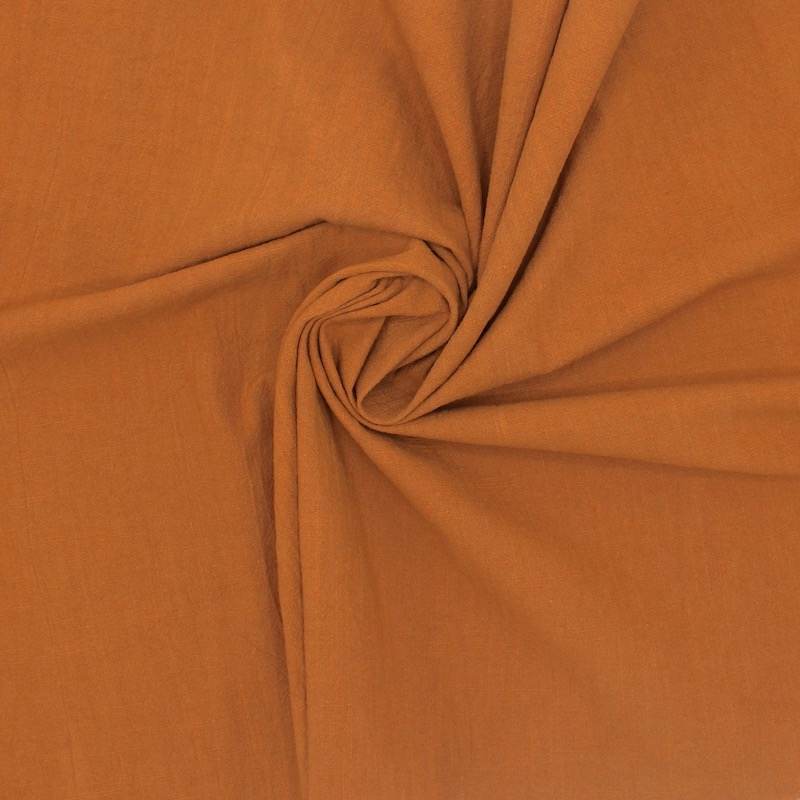Crushed cotton fabric - rust colour