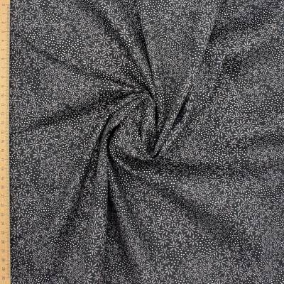 Tissu 100% coton fleurs - noir
