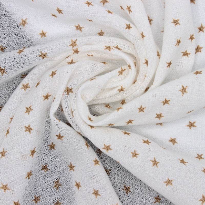 Star-print cotton voile - ecru