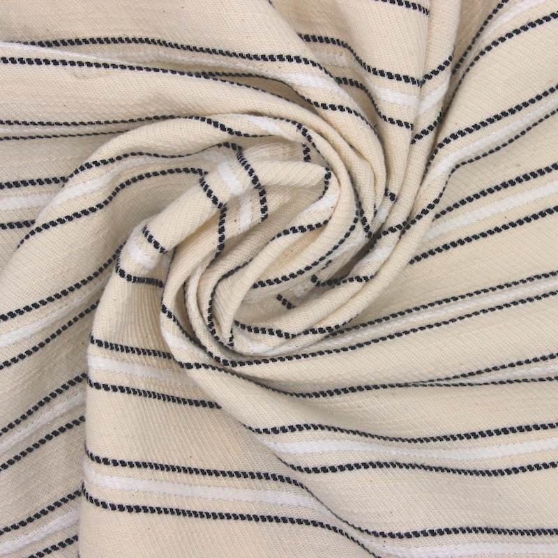 Striped jacquard fabric - ecru