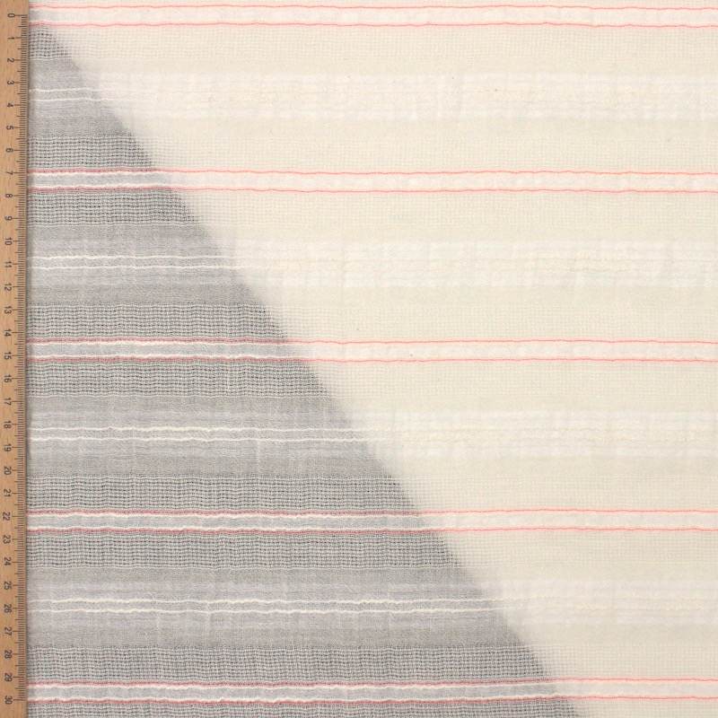 Striped cotton voile - ecru