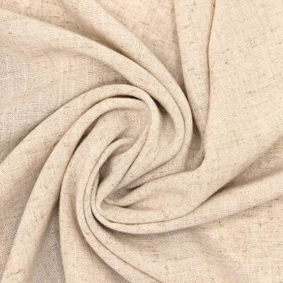 Effen stof van viscose en linnen - beige