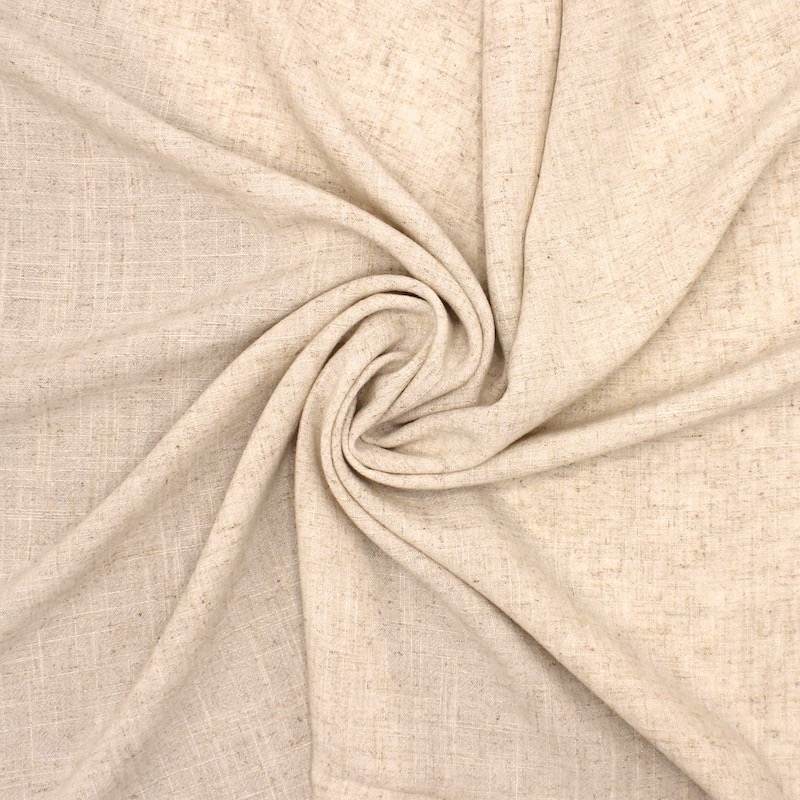 Effen stof van viscose en linnen - beige