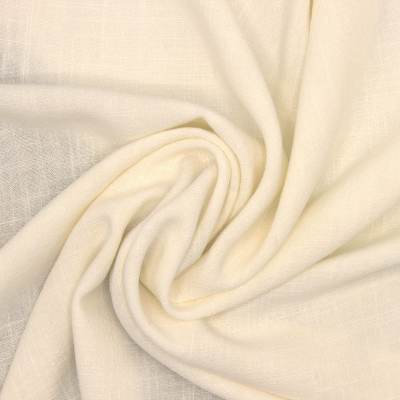 Plain viscose and linen fabric - off-white