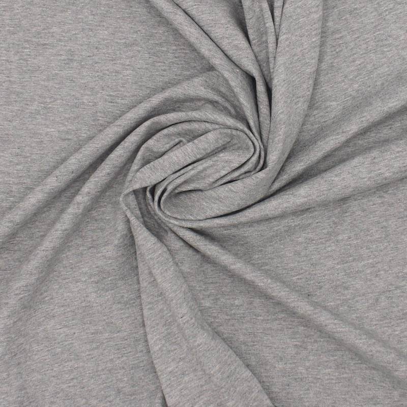 Tissu jersey coton - gris