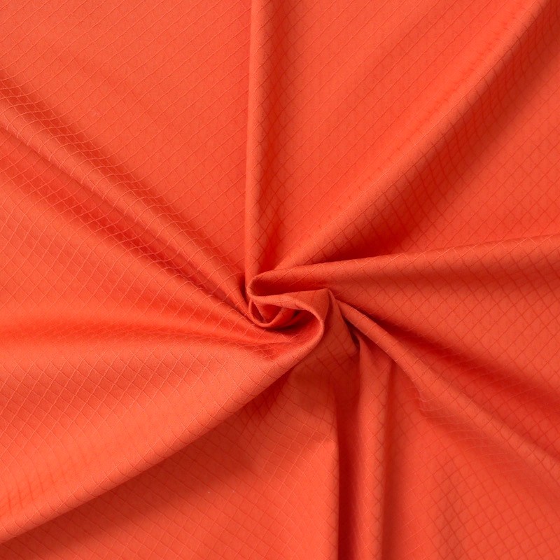 Jacquard fabric with rhomb pattern - orange 