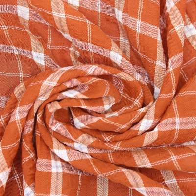 Checked cotton voile - rust