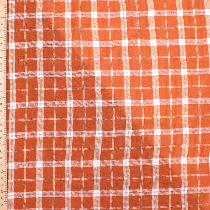 Checked cotton voile - rust