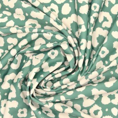 Fabric resembling lycra with pattern - groen