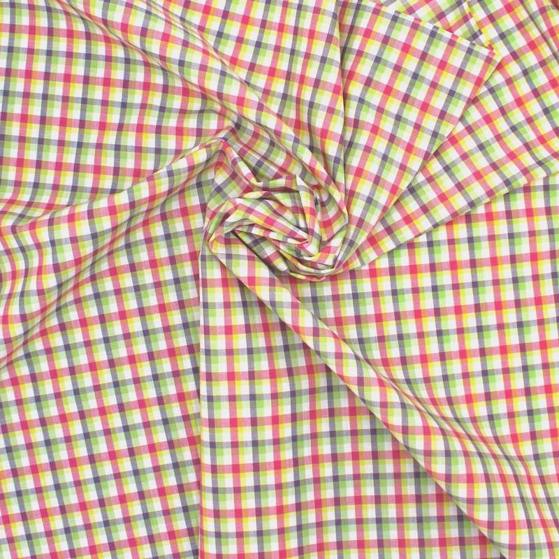Tissu en coton à carreaux - multicolore