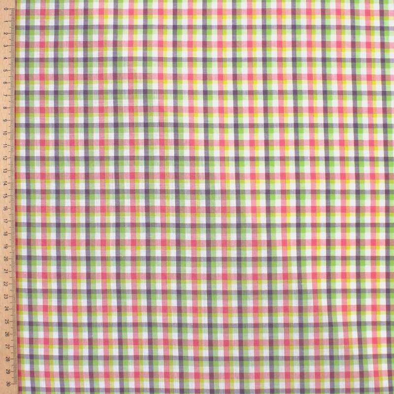 Tissu en coton à carreaux - multicolore