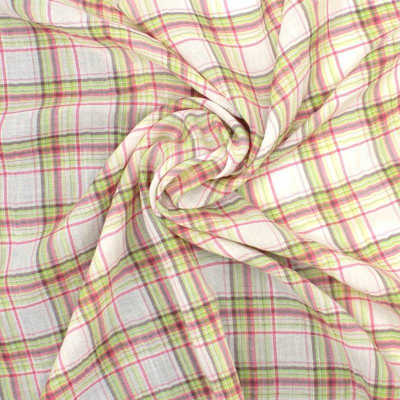 Tissu coton carreaux - multicolore