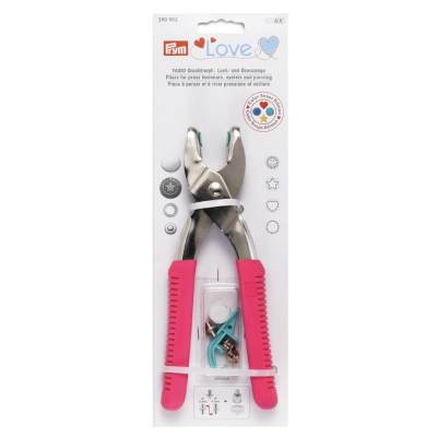 Pliers for press fasteners, eyelets and piercing