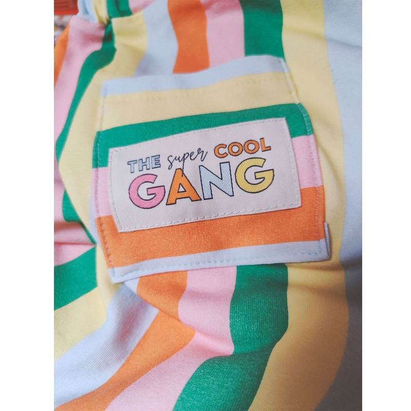 Étiquettes tissées à coudre " The super cool GANG"