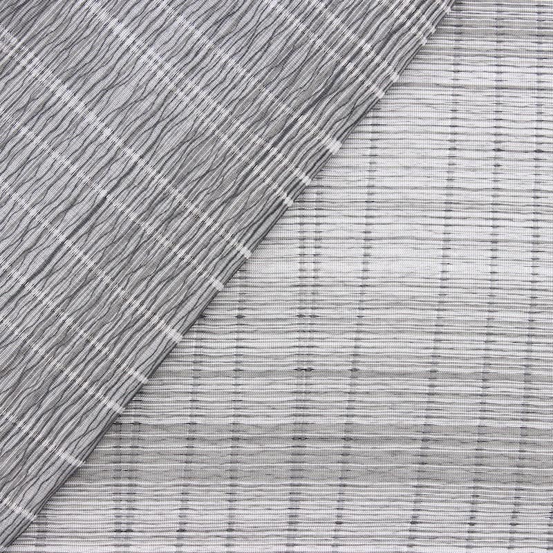 Voile jacquard double face - gris