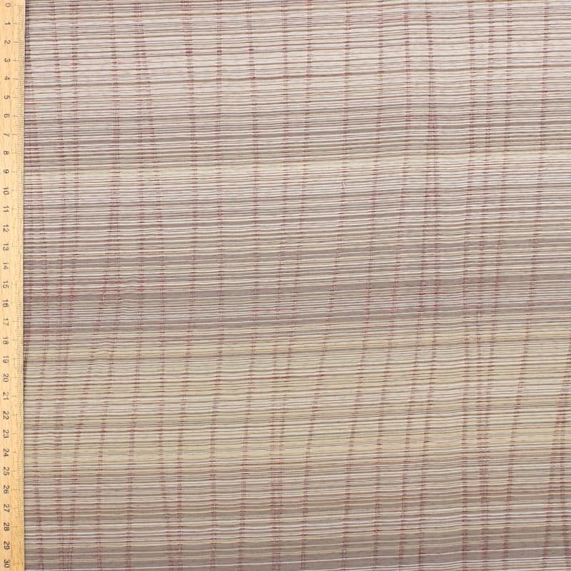 Voile jacquard double face - beige/rouille