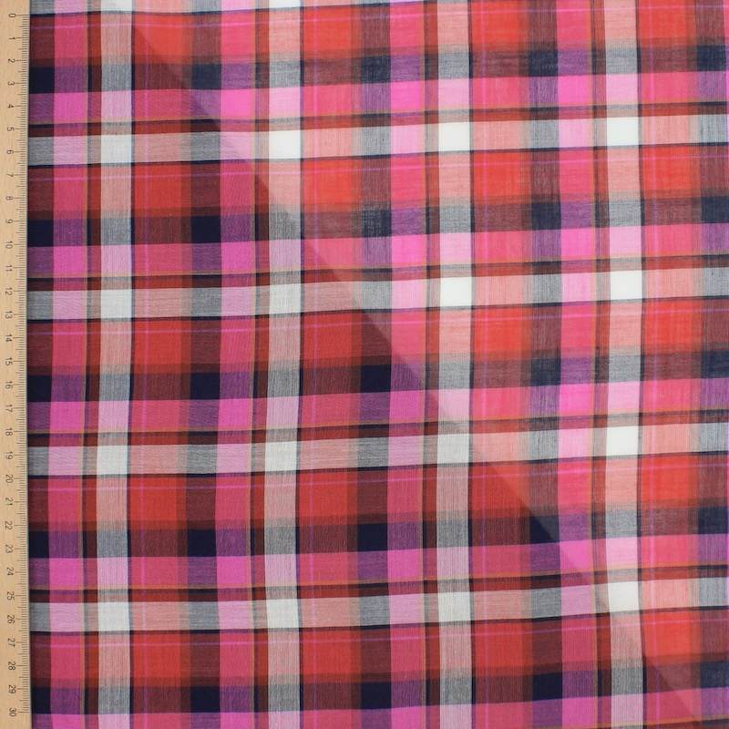 Checked cotton voile - multicoloured