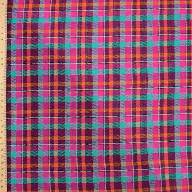 Checked cotton voile - multicoloured