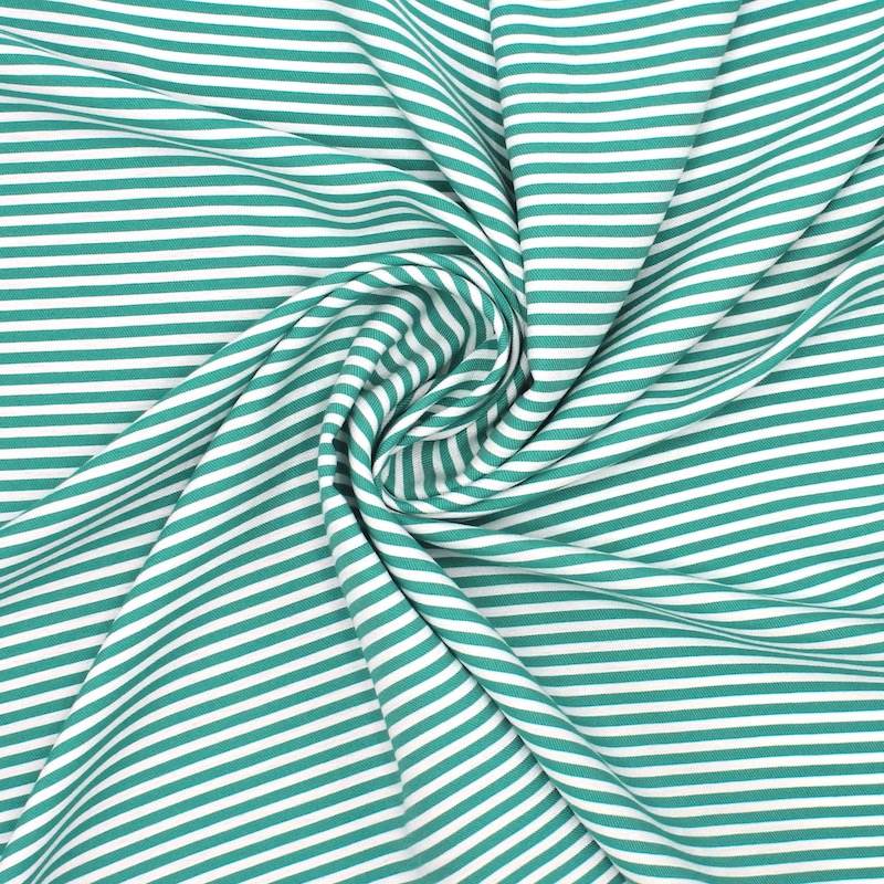 Stripe fabric - green and white