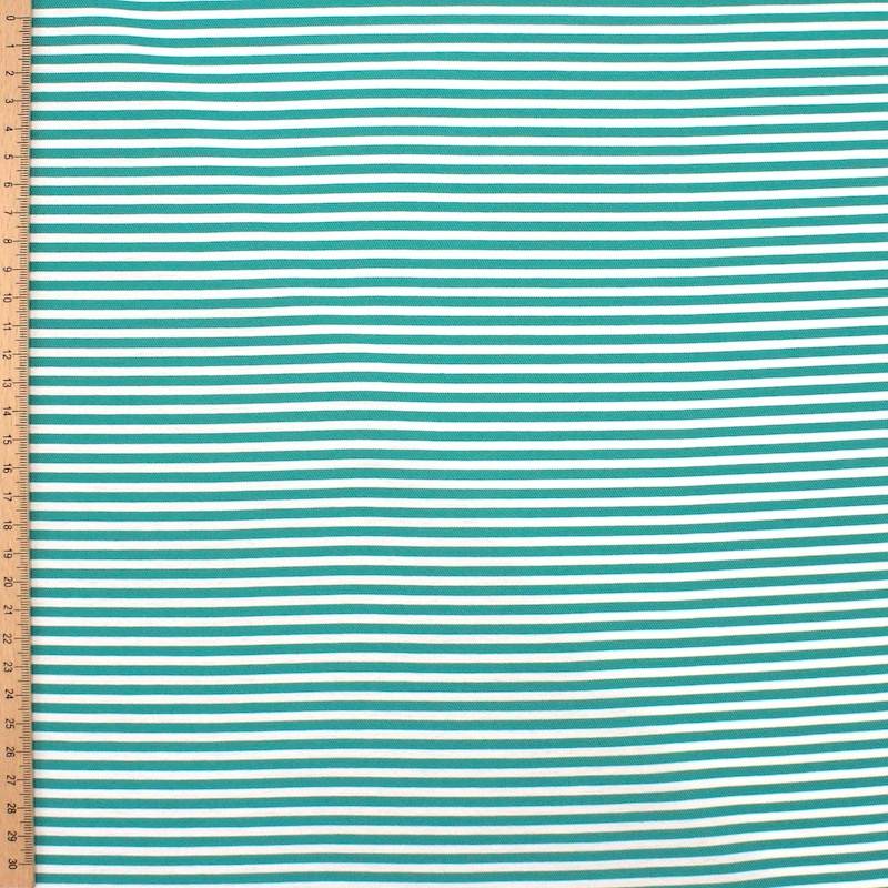 Stripe fabric - green and white