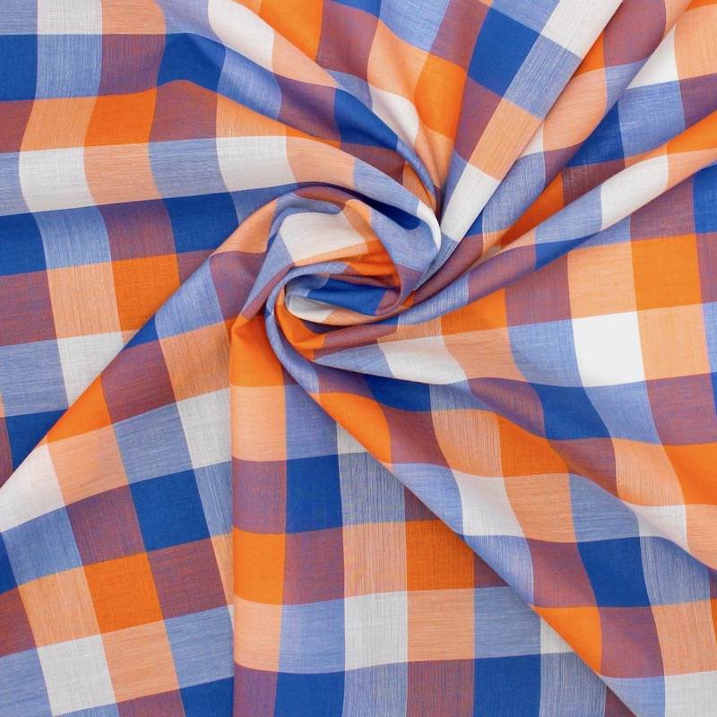 Checked cotton voile - multicoloured