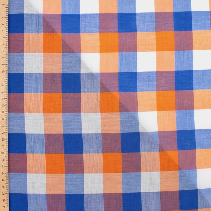 Checked cotton voile - multicoloured