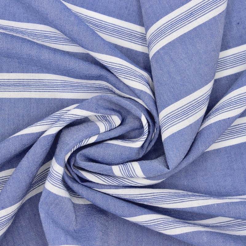 Viscose and cotton stripes - denim blue