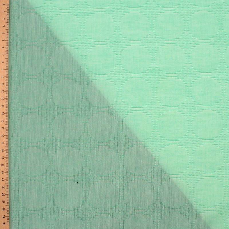 Circle cotton voile - green